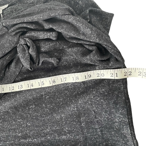 White Birch Soft Sweater Dark Gray Long Sleeve Ruffle Cuff with Tie SZ XL New - Picture 6 of 7